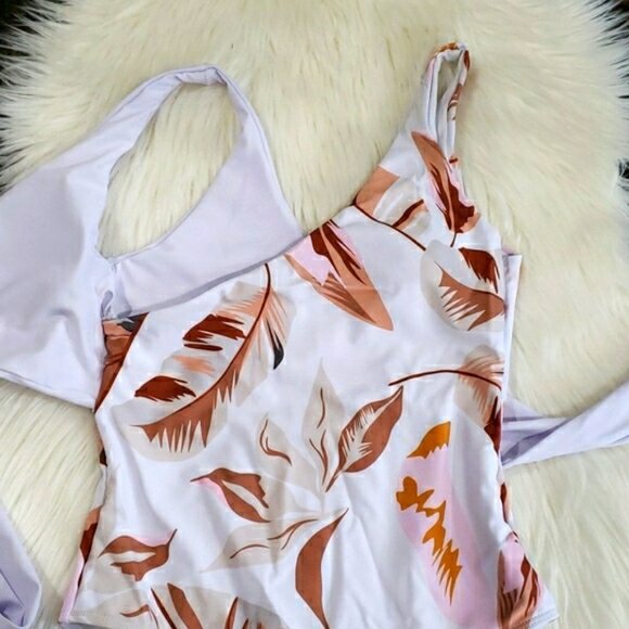 Deep V Neck Wrap Around One Piece Swimsuit - Picture 3 of 5